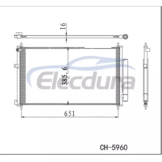 13453205 Opel Corsa 2014-2023 Kondenz&aacute;tor klimatizace 16mm j&aacute;dro