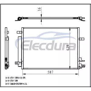 PC30046KP Cadillac ATS-V 2016-2019 Alıcı/Kurutuculu Klima Kondansat&ouml;r&uuml;