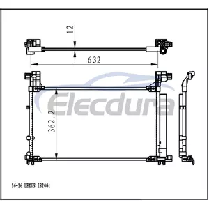 8846053140 Lexus Lex Is200t -Turbo 2016-2018 2.0L A/C Condenser 12mm Core