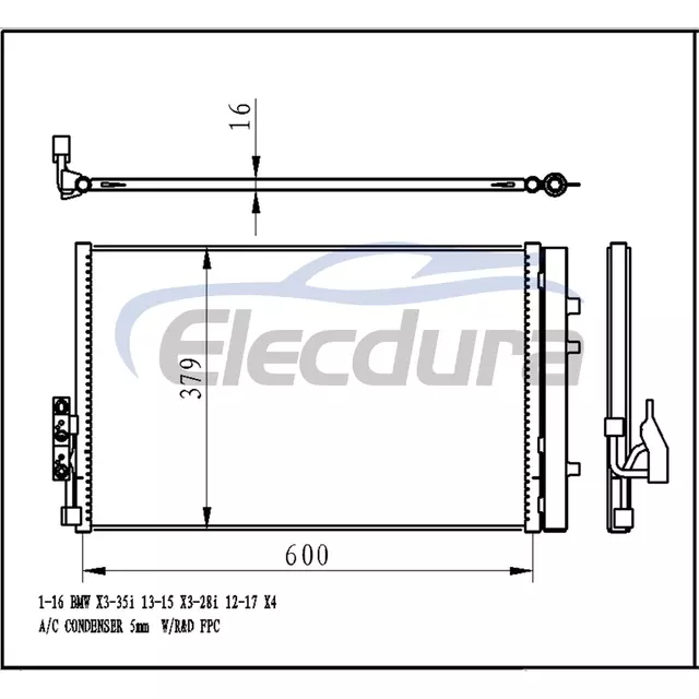 PC4127KP BMW X3 F25 2011-2018 A/C Condenser
