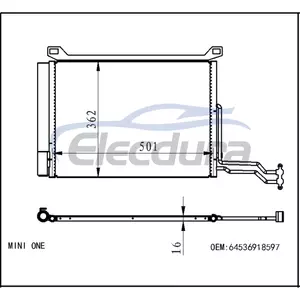 64536918597 MINI One D 2003-2006 A/C Condenser