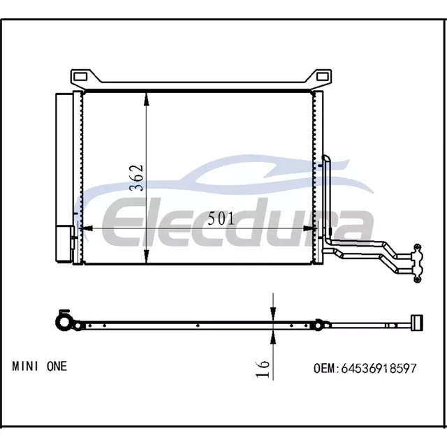 64536918597 MINI One D 2003-2006 A/C Condenser