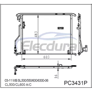 2205001054 Mitsubishi Mb Sl500 2003-2011 Skraplacz klimatyzacji