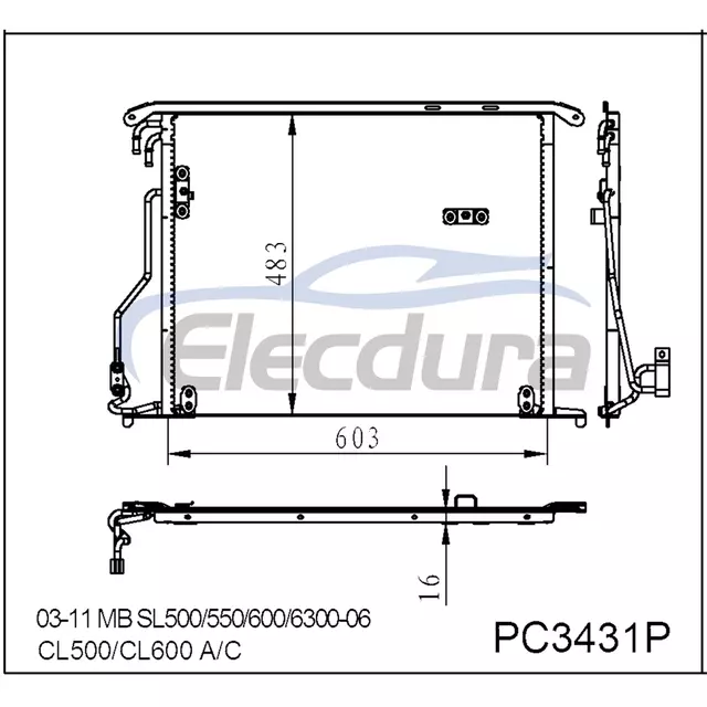 2205001054 Mitsubishi Mb Sl500 2003-2011 A/C Condenser