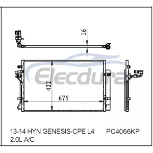 976062M500 Hyundai Genesis Coupe 2013-2014 L4 A/C Condenser