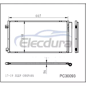68273402AA Jeep Compass 2017-2019 A/C Condenser