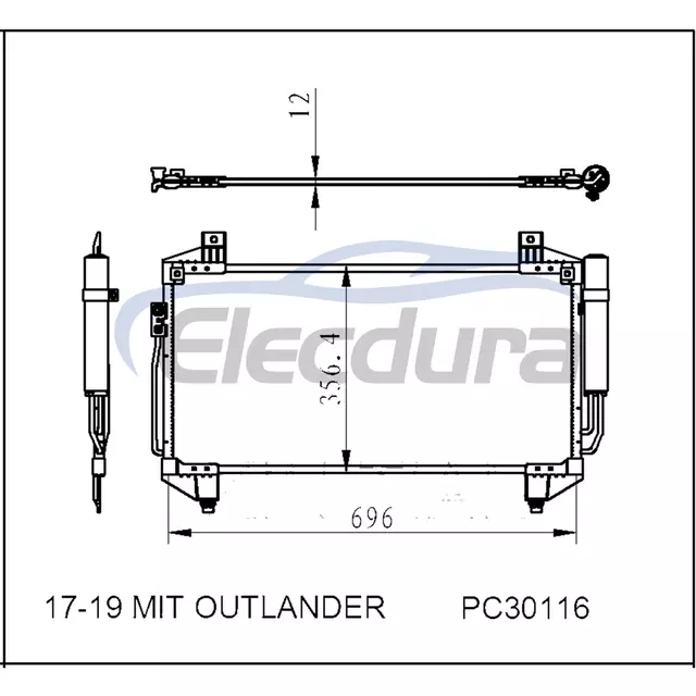 7812A218 Mitsubishi Mit Outlander 2017-2019 A/C Condenser