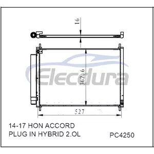 80110T3VA01 Honda Accord Plug In Hybrid 2 Ol 2014-2017 HYBRID A/C Condenser 16mm Core