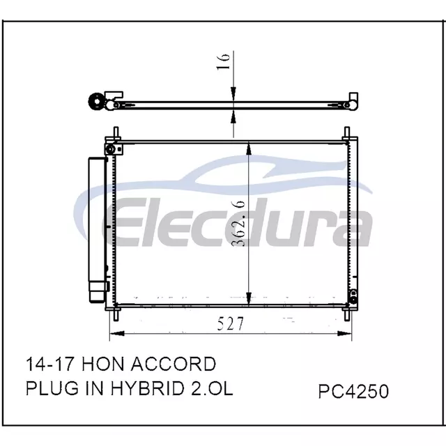 80110T3VA01 Honda Accord Plug In 2014-2017 A/C Condenser 16mm Core