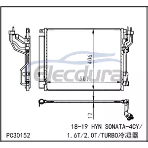 97606C2600 Hyundai Hyn Sonata 2018-2019 A/C Condenser