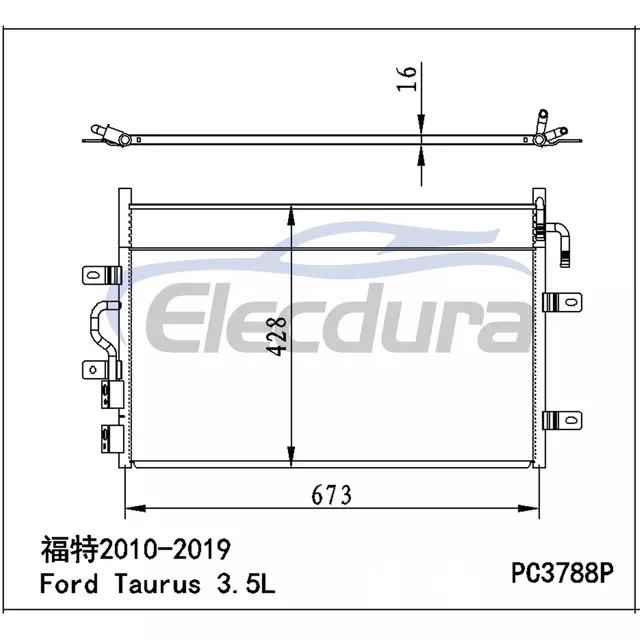 BA5Z19712A Ford Lincoln Mks 2010-2016 3.5LA/C kondenz&aacute;tor
