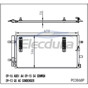 8K0260403AB คอนเดนเซอร์เครื่องปรับอากาศ Audi A4 2008-2016