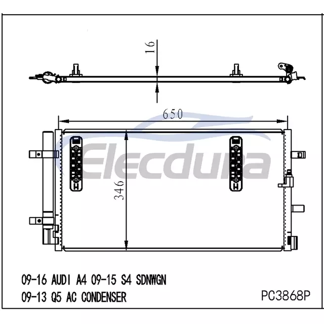 8K0260403AB Audi A4 2008-2016 A/C kondenz&aacute;tor