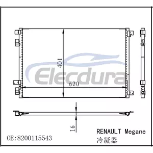 8200115543 Renault Megane II 2003-2008 A/C Condenser