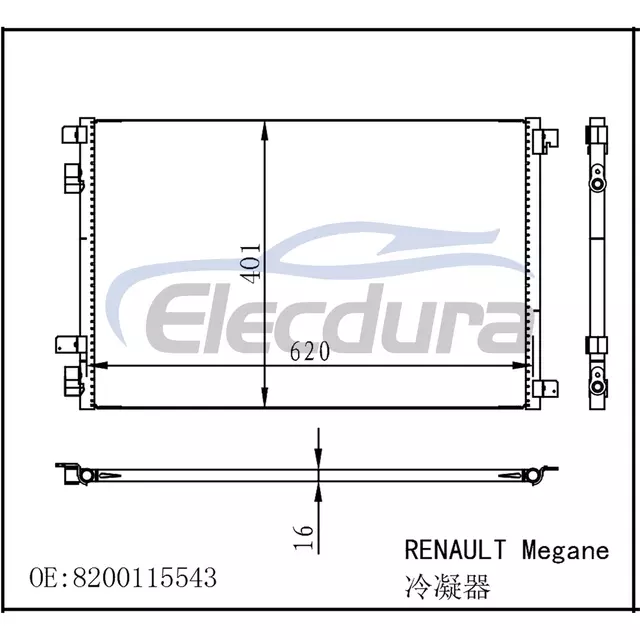 8200115543 Renault Megane II 2003-2008 A/C Condenser