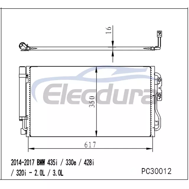 64506804721 BMW 1 Series F-platform 2012+ A/C Condenser