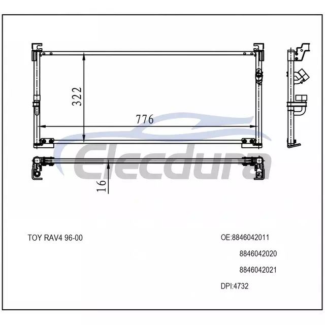 8846042011 Toyota Rav4 1996-2000 Klima Kondansat&ouml;r&uuml;