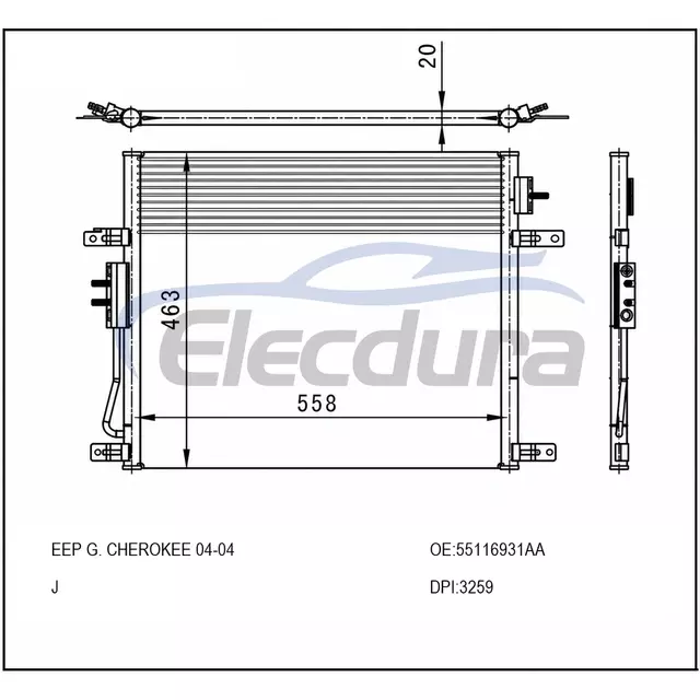 55116931AA Jeep Grand Cherokee 2004 A/C-Kondensator