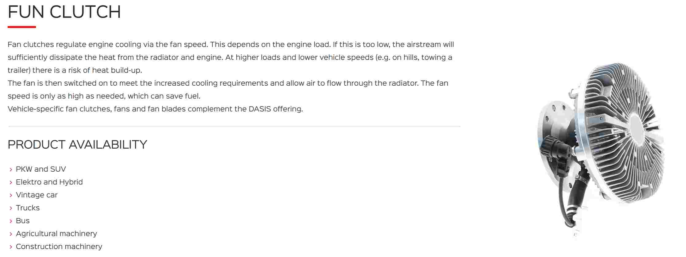 AKS DASIS fan clutch supplier for automotive and engine cooling systems