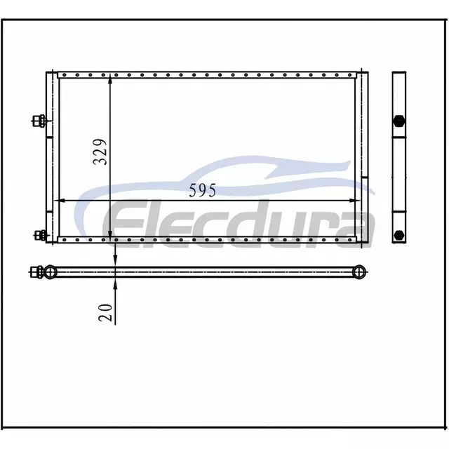 Universal A/C Condenser 595 &times; 239 &times; 20 mm