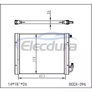 Universal A/C Condenser 14" &times; 18" Inch with 26 mm Core