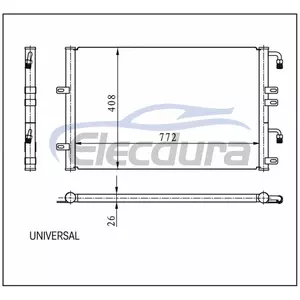 Universal A/C Condenser 772 &times; 402 &times; 26 mm