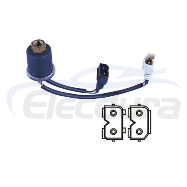 Engineered for the sophisticated HVAC requirements of the BMW E34 1990 Series 5, this trinary A/C pressure switch provides comprehensive system protection. It features a high precision 7/16-20 UNF female fitting and manages high/low pressure cut offs along with a 19.5 kg/cm&sup2; medium pressure fan trigger. Built to meet German automotive durability standards, this sensor is a reliable choice for international wholesale distributors focusing on premium European classic parts.