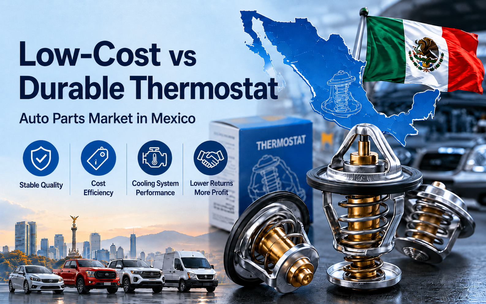 Low-Cost Thermostat vs Durable Thermostat: What Auto Parts Distributors in Mexico Should Know
