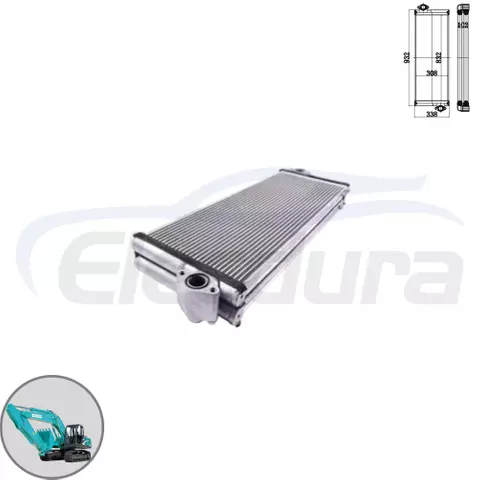 Enfriador de aceite hidr&aacute;ulico reforzado YN05P00058S002 para excavadora Kobelco SK200-8, stock a granel para distribuidores globales.