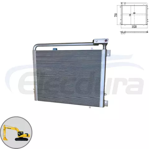 Komatsu PC220-7 hydraulic oil cooler 206-03-71120 core view for wholesale suppliers and bulk order distributors.