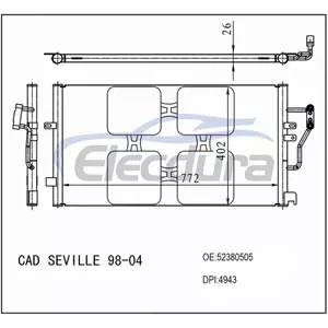 52380505 Cadillac Seville 1998-2004 Klima Kondansat&ouml;r&uuml;