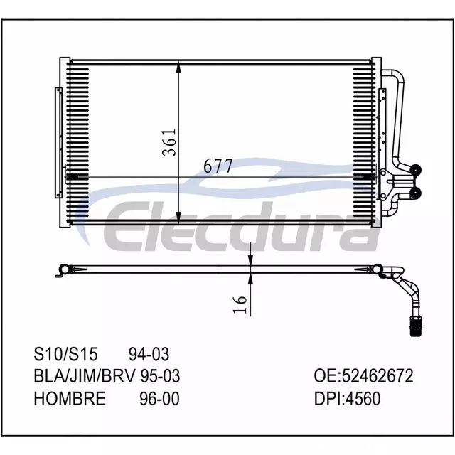 52462672 GM S10 1994-2003 A/C Condenser