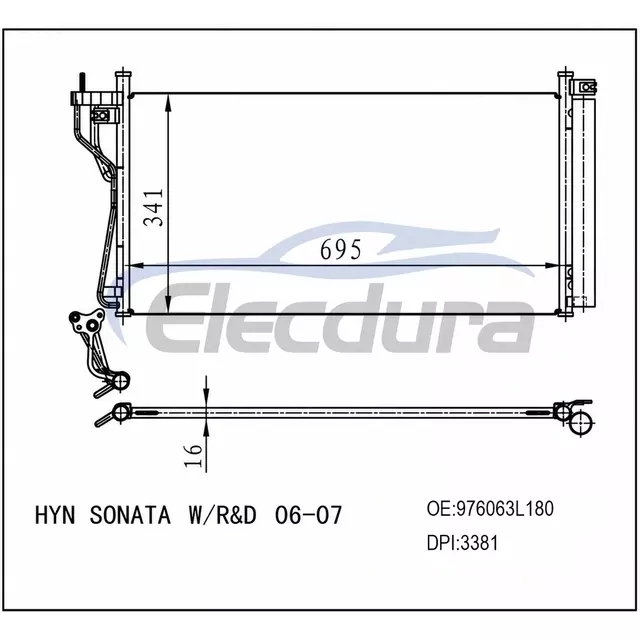 97606-3L180 Hyundai Sonata 2006-2010 A/C Condenser Assembly