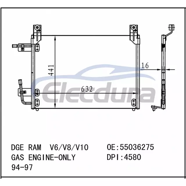 55036275 Dodge Ram 1994-1997 A/C Condenser
