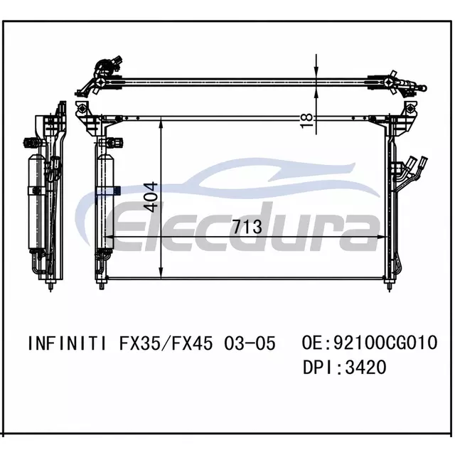 92100CG010 Infiniti Fx35 2003-2008 A/C Condenser
