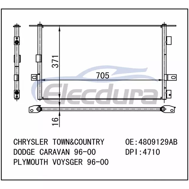4809129AB Chevrolet Town&country 1996-2000 A/C Condenser