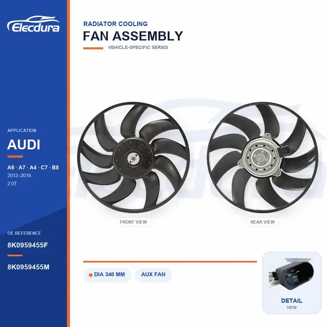 Radiator Cooling Fan for Audi A6-A7 C7 / A4-A5 8K0959455F Bulk Supply
