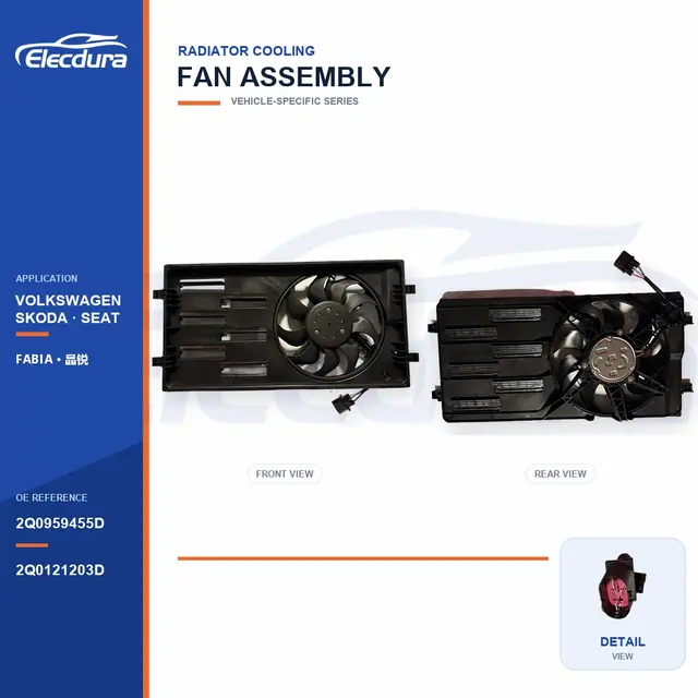 Radiator Cooling Fan Assembly for Volkswagen Fabia 2Q0959455D Bulk Supply