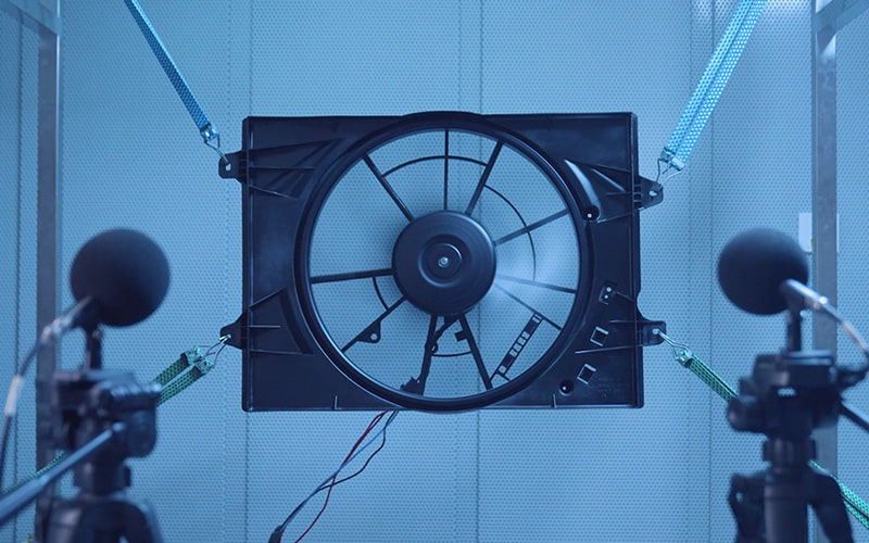 Cooling fan acoustic validation setup