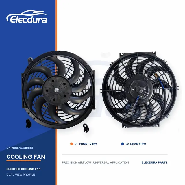 Kipas Pendingin Radiator Universal 12 Inci Pisau Melengkung 160W Grosir