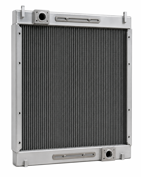 Square hydraulic air-to-oil cooler core