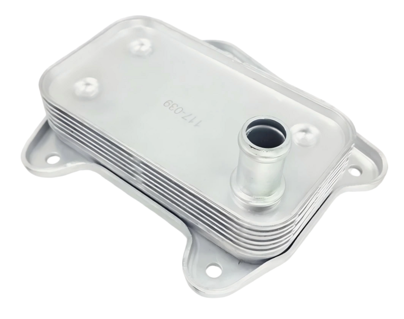 Compact plate oil cooler