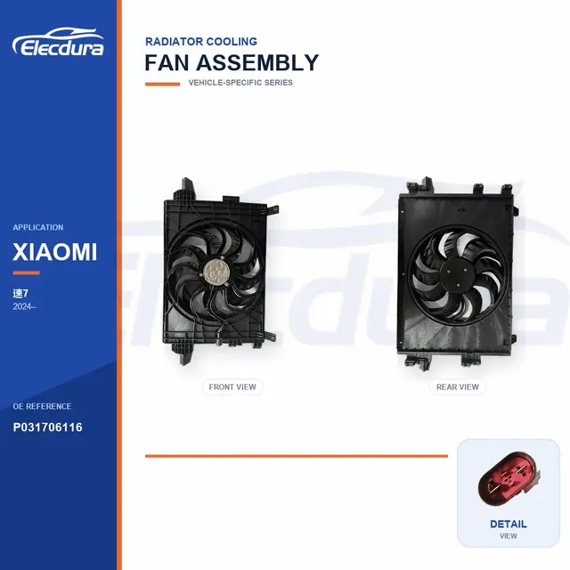 Radiator Cooling Fan Assembly for Xiaomi SU7 P031706116 Bulk Supply