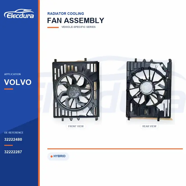 Radiator Cooling Fan Assembly for Volvo XC90 Hybrid 32222480 Bulk Supply