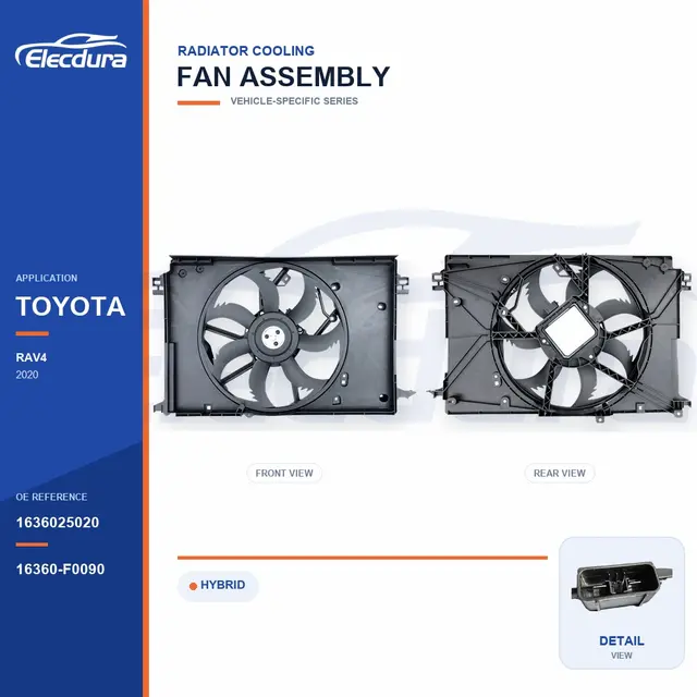 Radiator Cooling Fan Assembly for Toyota Wildlander / RAV4 1636025020 Bulk Supply