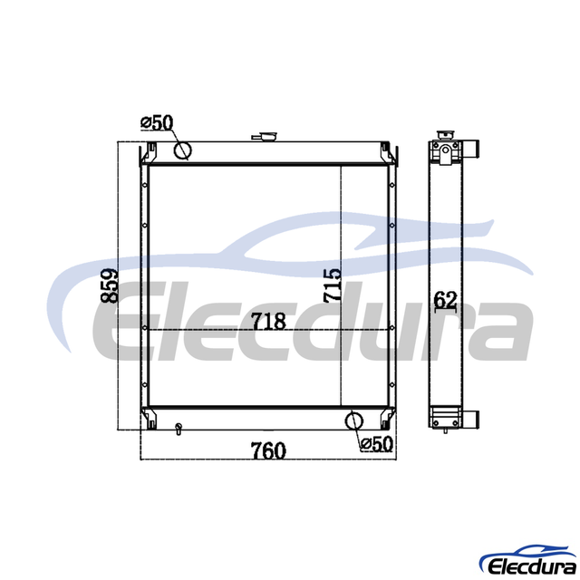 118-9953 Caterpillar 320B Radiateur Kernconstructie