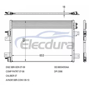 68004053AA Dodge Sbr 2007-2009 A/C Condenser