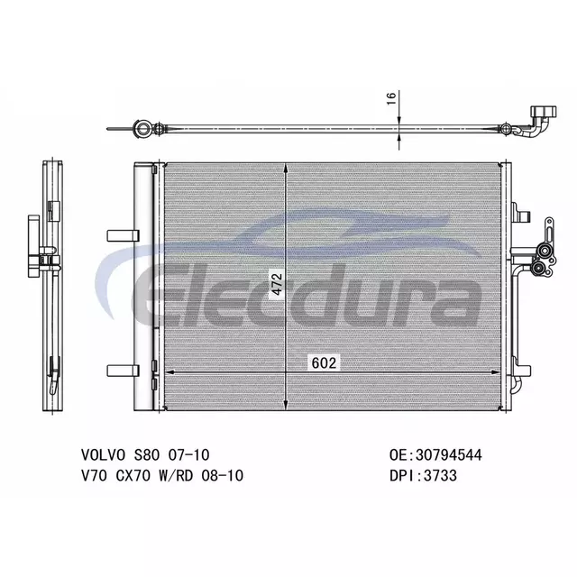 30794544 Volvo S80 2007-2010 A/C Condenser
