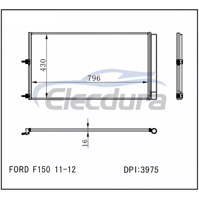 BL3Z19712A Ford F150 Electric Power Steering 2011-2012 ELECTRIC A/C Condenser