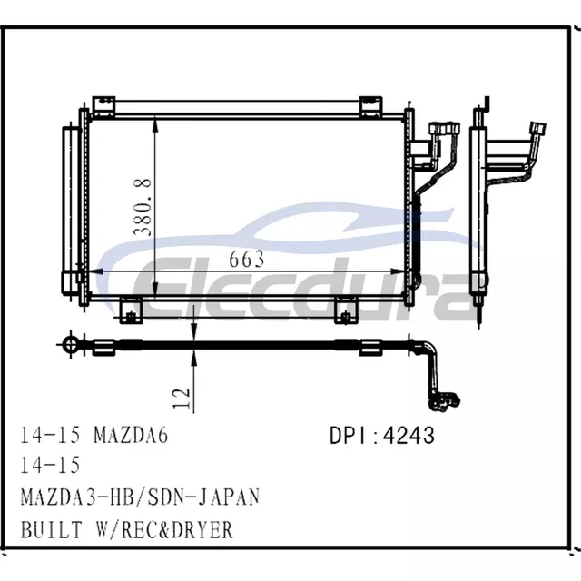GHR161480 Mazda Mazda6 2014-2015 Sestava kondenz&aacute;toru klimatizace
